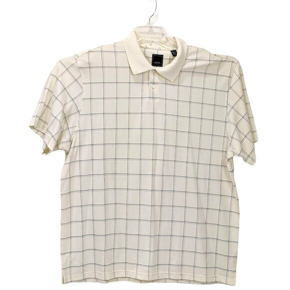 Arrow Mens White Checkered Polo Shirt XXLT Cotton/Polyester Blend Classic Fit - Picture 8 of 16